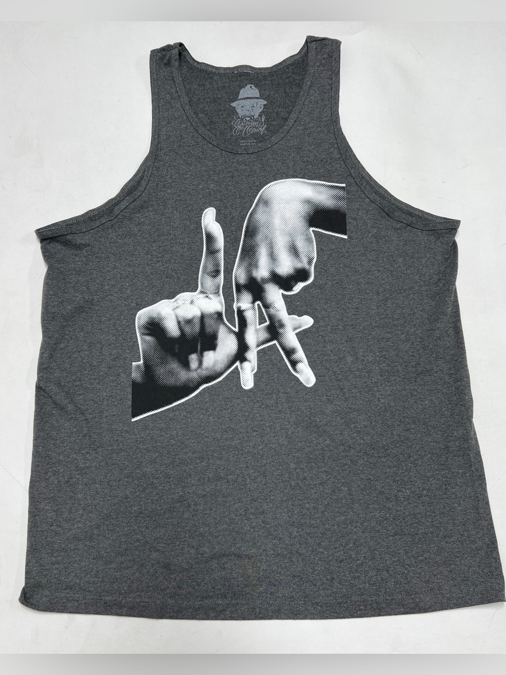 Estevan Oriol Original LA Hands Gray Muscle Tank Top XXL Made USA